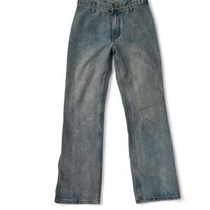 J.Galt denim straight leg jeans with‎ button back pocket, Light wash, size small
